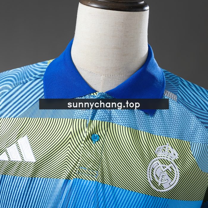 Real Madrid 25/26 Polo - Green Striped Tray S-XXL - 图片 6
