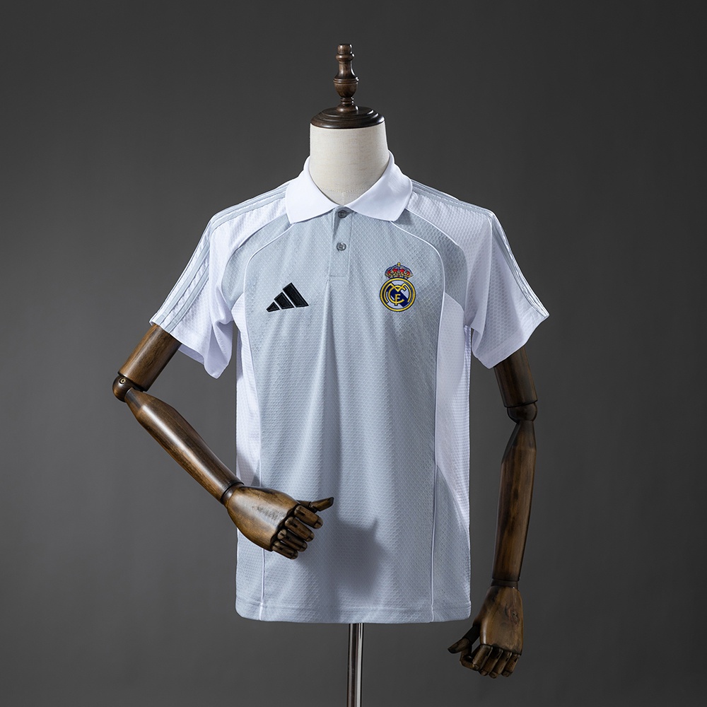 JER-11616_1 Real Madrid 25/26 Polo - Grey & White - 图片 1