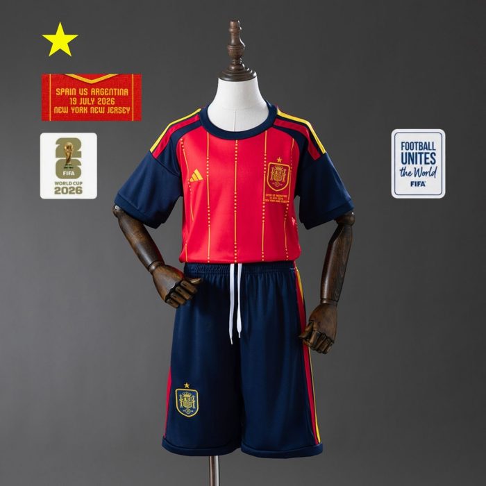Spain 2026 Home Kids Kit Jersey - 图片 2