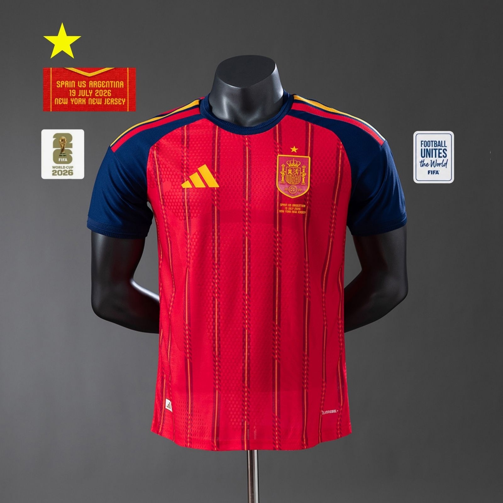 JER-9228_1 Spain 2026 Home Player Version Jersey - 图片 1