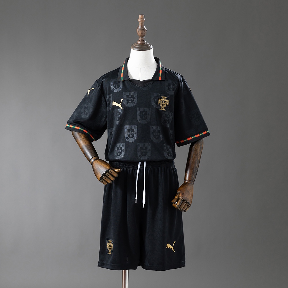 JER-9296_1 Portugal 2026 Black Kids Kit Jersey - 图片 1