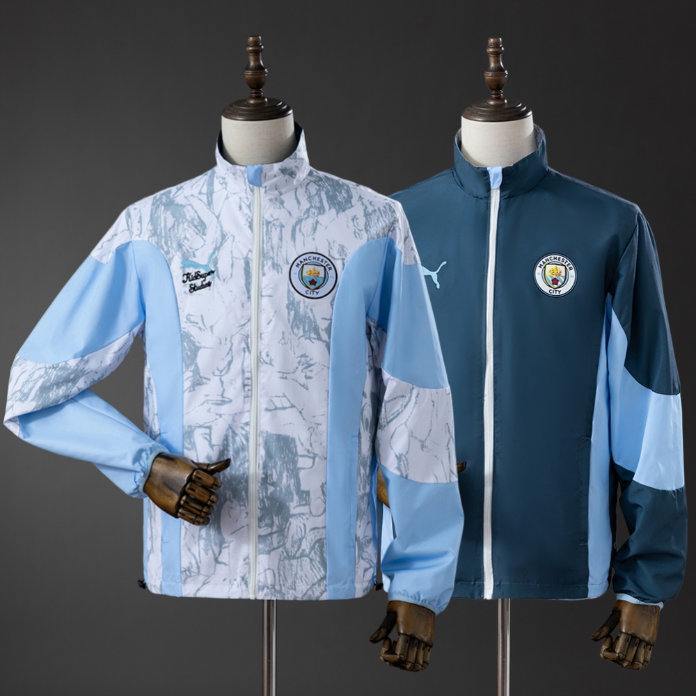 JER-9739_1 Manchester City x Kidsuper 2026 Reversible Anthem All Weather Jacket Windbreaker - 图片 1