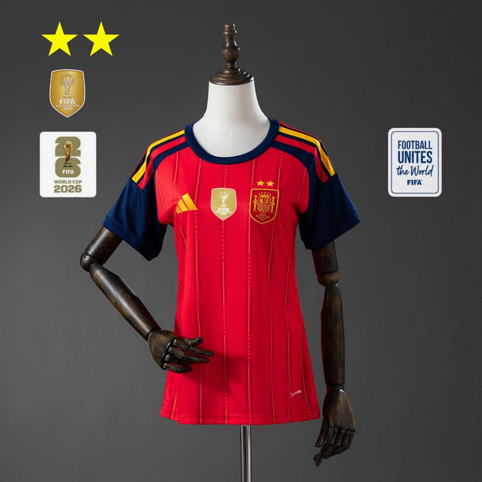 JER-9772_1 Spain 2026 Women's Home 2-Star Champion Edition Jersey - 图片 1